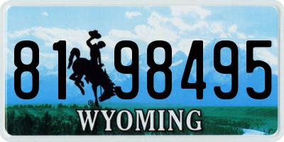 WY license plate 8198495