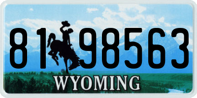 WY license plate 8198563