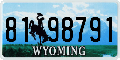 WY license plate 8198791