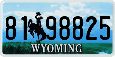 WY license plate 8198825