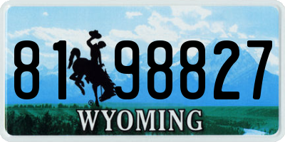 WY license plate 8198827