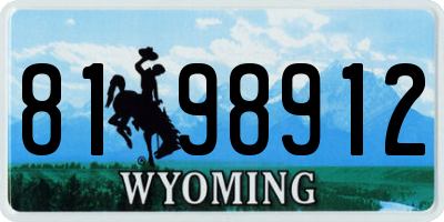 WY license plate 8198912