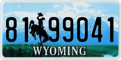WY license plate 8199041