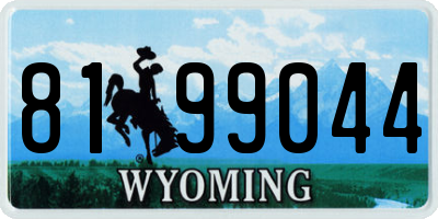 WY license plate 8199044