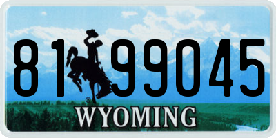WY license plate 8199045