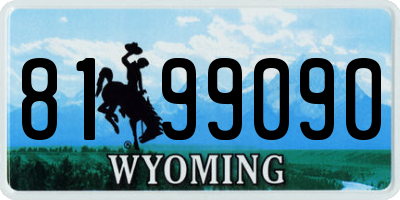 WY license plate 8199090