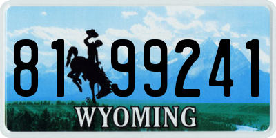 WY license plate 8199241