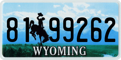 WY license plate 8199262