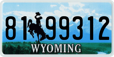 WY license plate 8199312