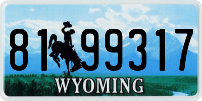 WY license plate 8199317