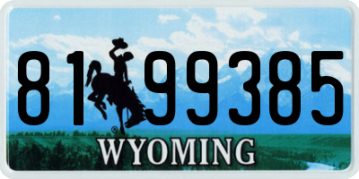 WY license plate 8199385