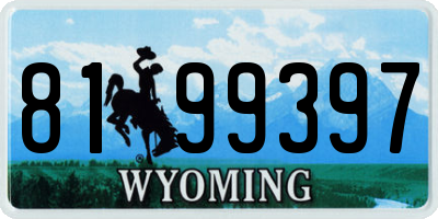 WY license plate 8199397