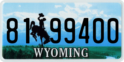 WY license plate 8199400