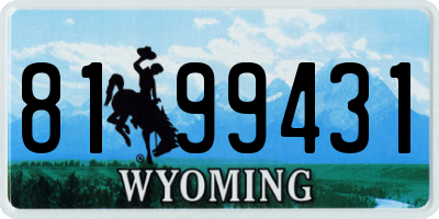 WY license plate 8199431