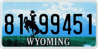 WY license plate 8199451