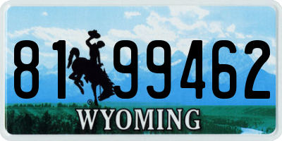 WY license plate 8199462