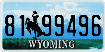 WY license plate 8199496