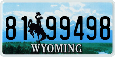 WY license plate 8199498