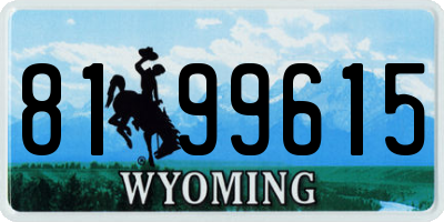 WY license plate 8199615
