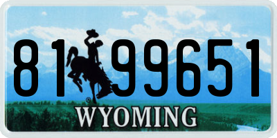 WY license plate 8199651