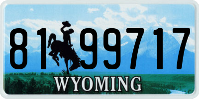 WY license plate 8199717