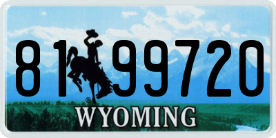 WY license plate 8199720