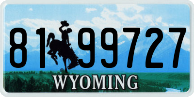 WY license plate 8199727