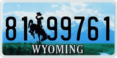 WY license plate 8199761
