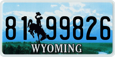 WY license plate 8199826
