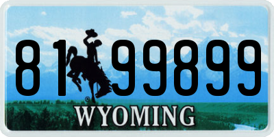 WY license plate 8199899