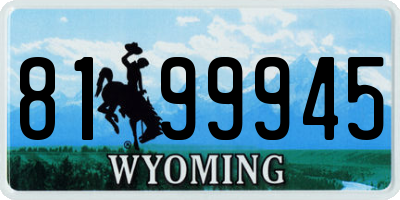 WY license plate 8199945