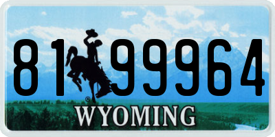 WY license plate 8199964