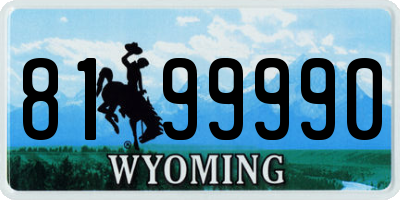 WY license plate 8199990
