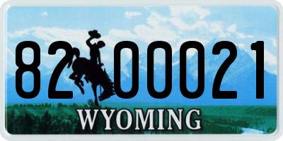 WY license plate 8200021