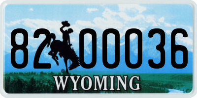 WY license plate 8200036