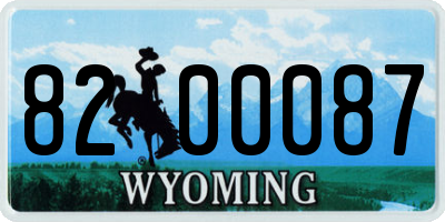 WY license plate 8200087