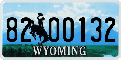 WY license plate 8200132