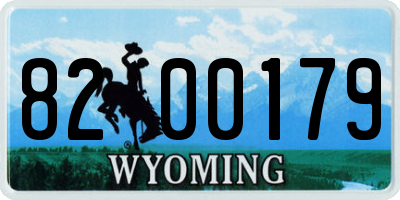 WY license plate 8200179
