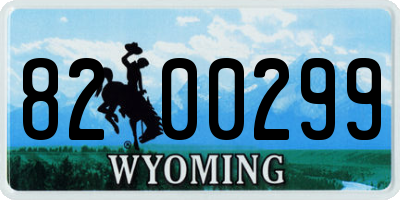 WY license plate 8200299