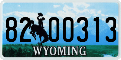 WY license plate 8200313