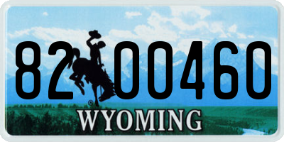 WY license plate 8200460