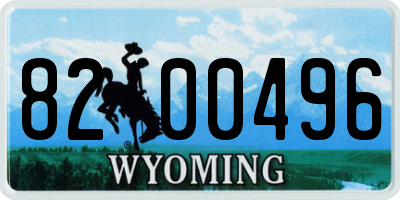 WY license plate 8200496