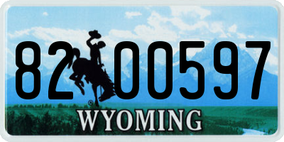 WY license plate 8200597