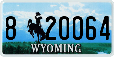 WY license plate 820064
