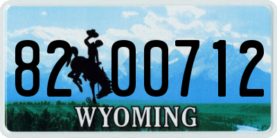WY license plate 8200712