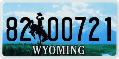 WY license plate 8200721