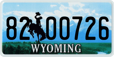 WY license plate 8200726