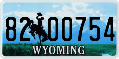 WY license plate 8200754