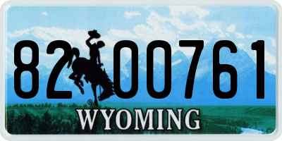 WY license plate 8200761