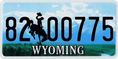 WY license plate 8200775